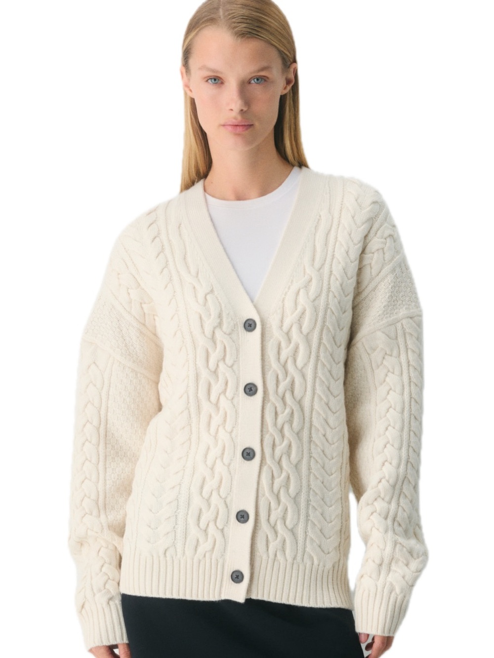 Aritzia Heritage Knit Merino Wool V-Neck Cardigan